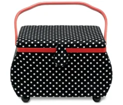 Prym Nähkorb »Polka Dots«, schwarz/weiß