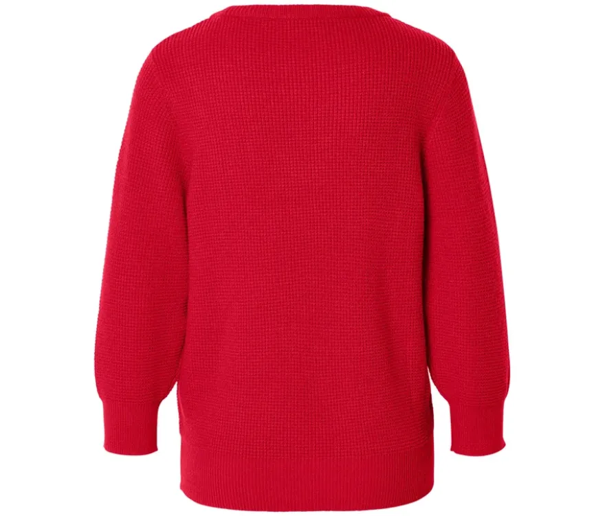 Pullover aus Strukturstrick, rot
