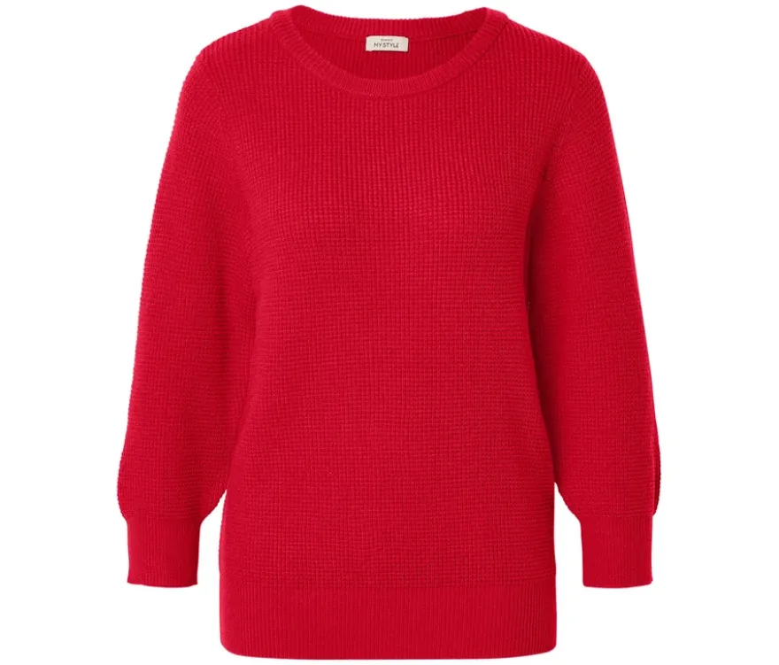 Pullover aus Strukturstrick, rot