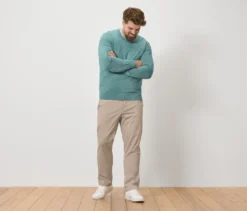 Pullover mit Rundhalsausschnitt, aqua meliert