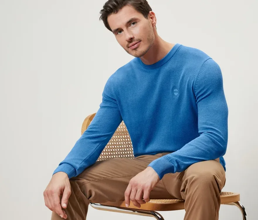 Pullover mit Rundhalsausschnitt, blau