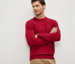 Pullover mit Rundhalsausschnitt, rot