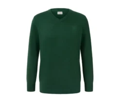 Pullover mit V-Ausschnitt, dunkelgrün