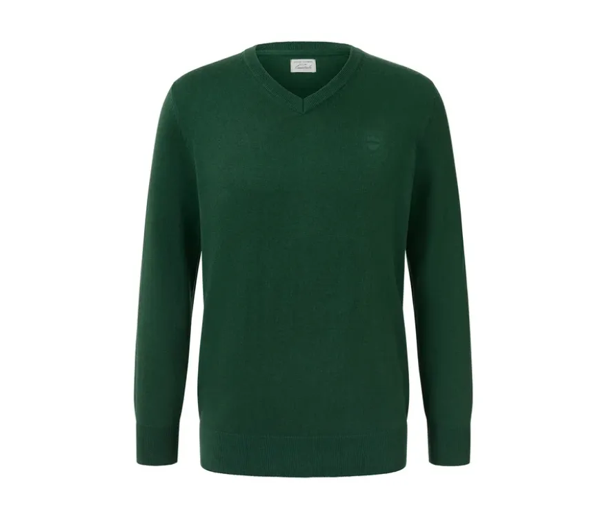 Pullover mit V-Ausschnitt, dunkelgrün