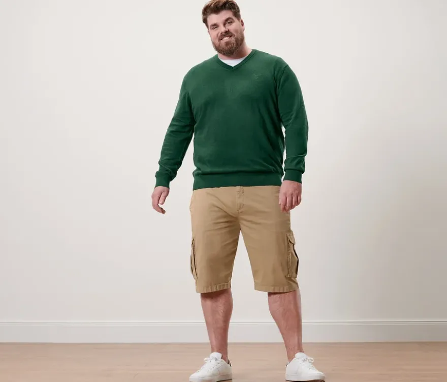 Pullover mit V-Ausschnitt, dunkelgrün