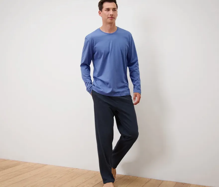 Pyjama, blau-dunkelblau