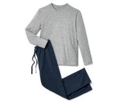 Pyjama, grau/blau