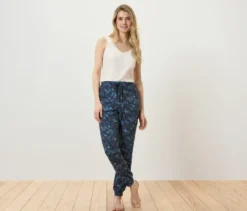 Pyjamahose, blau mit Alloverprint
