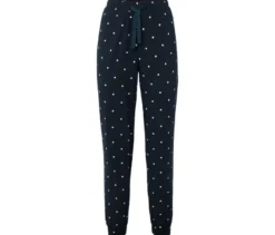 Pyjamahose, dunkelblau mit cremefarbenen Punkten