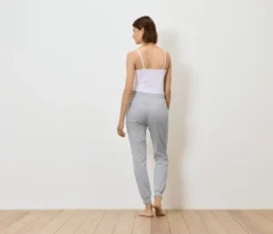 Pyjamahose, grau-weiß gestreift