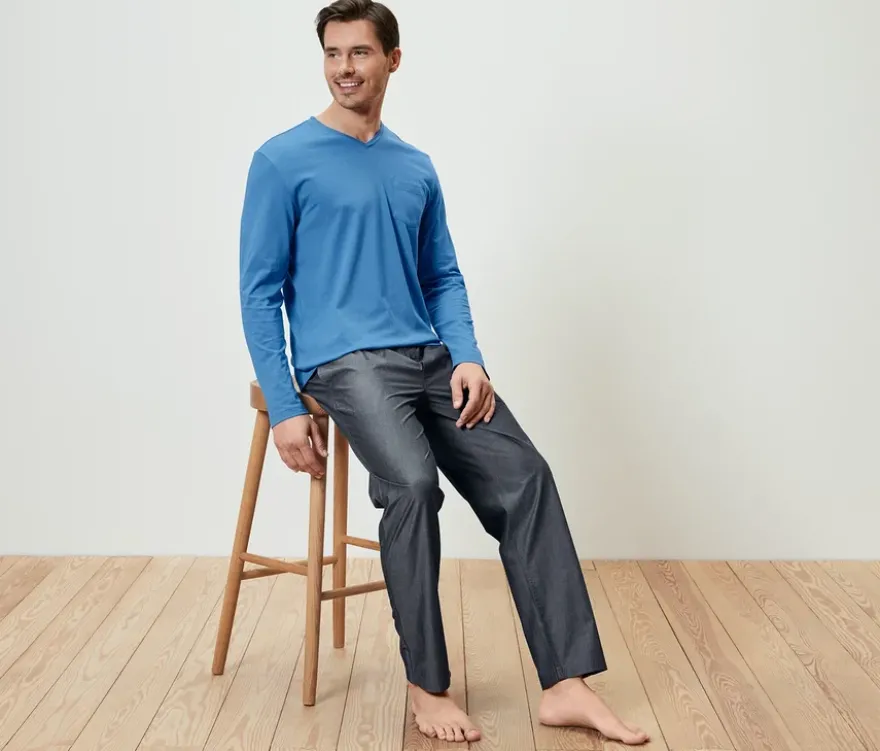 Pyjama mit gewebter Hose