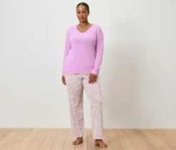 Pyjama, Rosa und Herz-Alloverprint