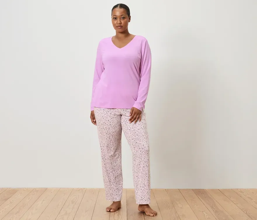 Pyjama, Rosa und Herz-Alloverprint