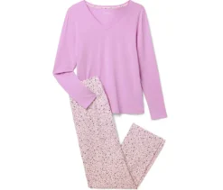 Pyjama, Rosa und Herz-Alloverprint