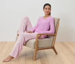 Pyjama, Rosa und Herz-Alloverprint