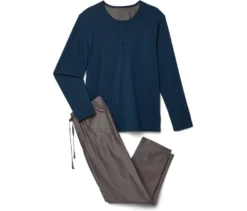 Pyjama-Set mit gewebter Hose