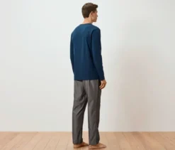 Pyjama-Set mit gewebter Hose