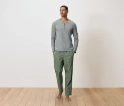 Pyjama-Set mit gewebter Hose