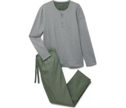 Pyjama-Set mit gewebter Hose