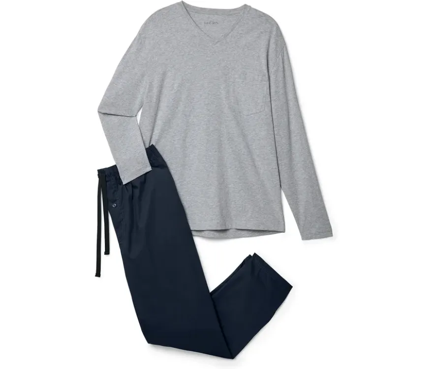 Pyjama-Set mit gewebter Hose