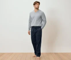 Pyjama-Set mit gewebter Hose