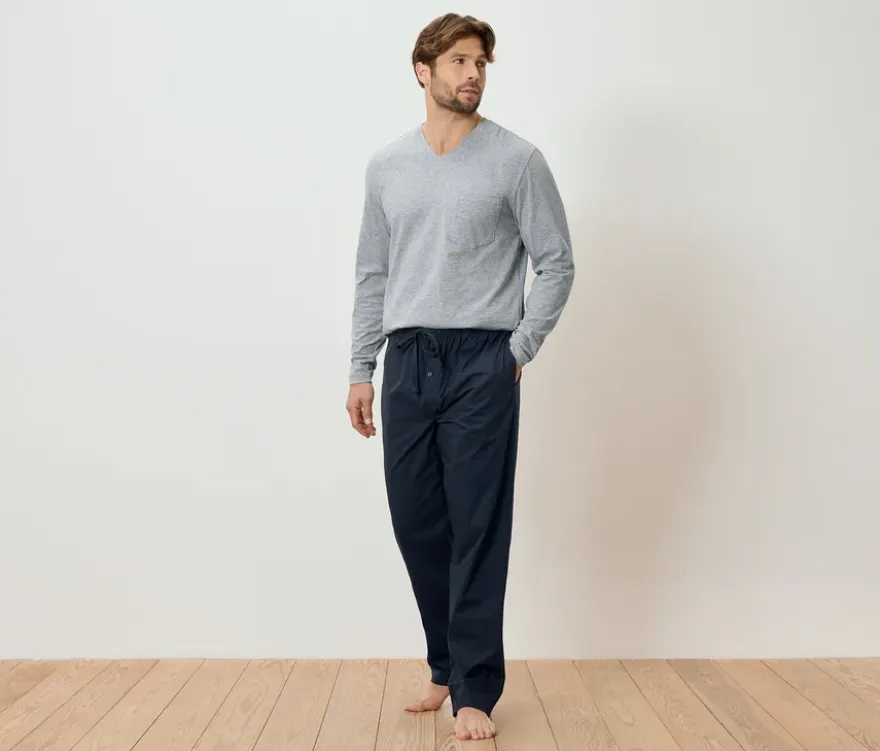 Pyjama-Set mit gewebter Hose
