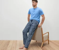 Pyjama-Set mit gewebter Hose