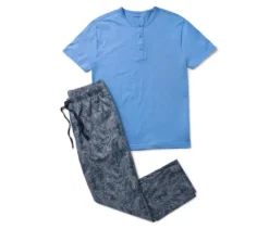 Pyjama-Set mit gewebter Hose