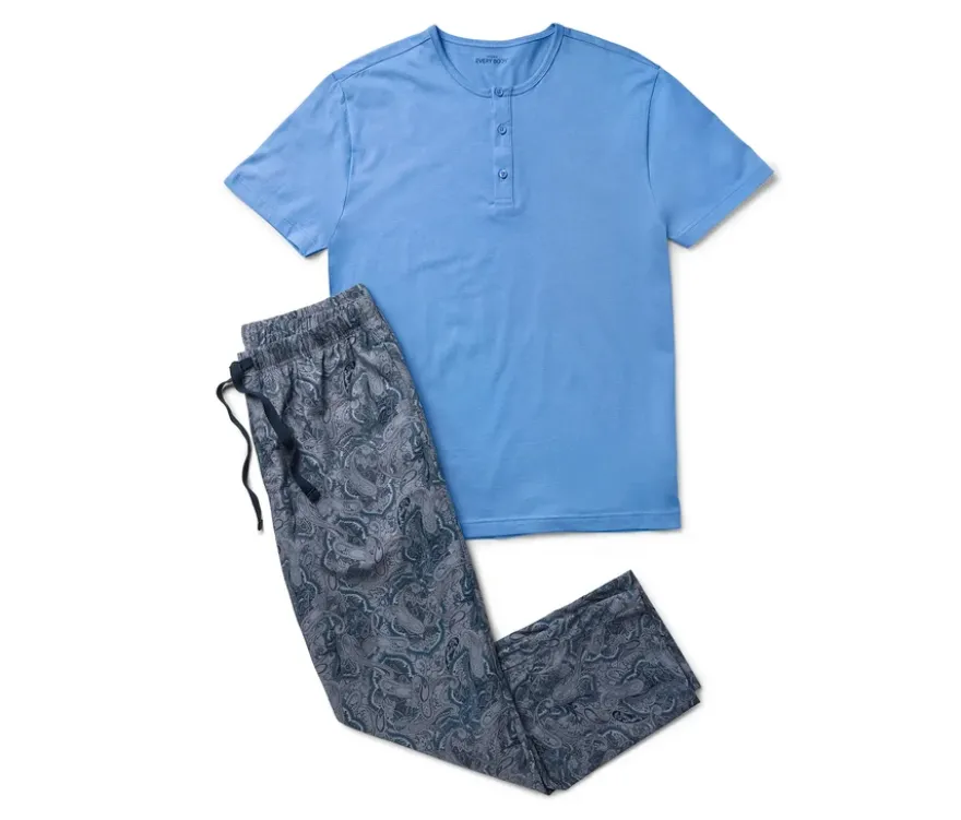 Pyjama-Set mit gewebter Hose