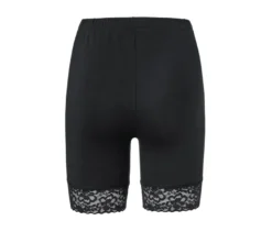 Radlershorts mit Spitzenborte, schwarz