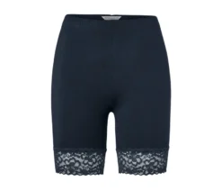 Radlershorts mit Spitzenborte, dunkelblau