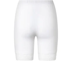 Radlershorts mit Spitzenborte, weiß