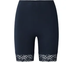 Radlershorts mit Spitzenborte, dunkelblau