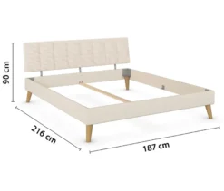 rauch Bett »Mavi-Extra« mit Polsterkopfteil, 180 cm Liegefläche, beige/champagner