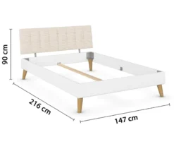 rauch Bett »Mavi-Extra« mit Polsterkopfteil, 140 cm Liegefläche, weiß