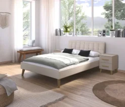 rauch Bett »Mavi-Extra« mit Polsterkopfteil, 140 cm Liegefläche, beige/champagner