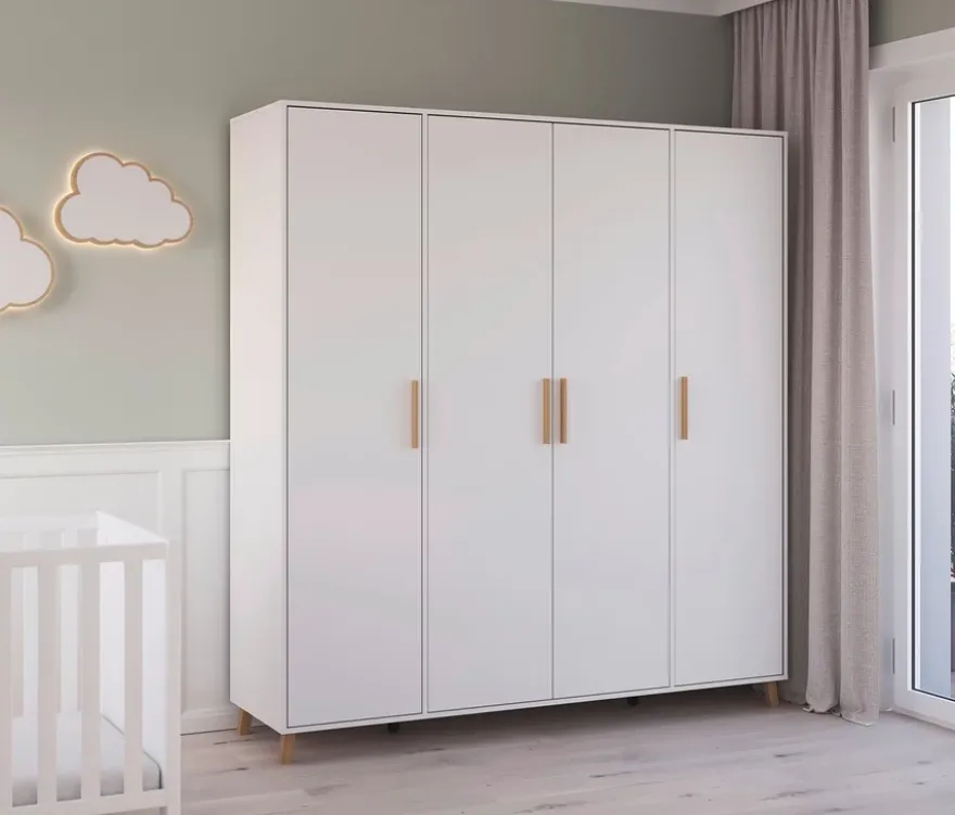 Rauch Drehtürenschrank »Shinjo«, 4-türig Premium-Ausstattung, weiß