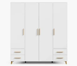 Rauch Drehtürenschrank »Shinjo«, 4-türig, 4 Schubladen, weiß