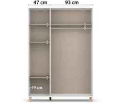 Rauch Drehtürenschrank »Shinjo«, 3-türig Basic-Ausstattung, graumetallic