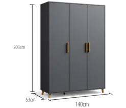 Rauch Drehtürenschrank »Shinjo«, 3-türig Basic-Ausstattung, graumetallic