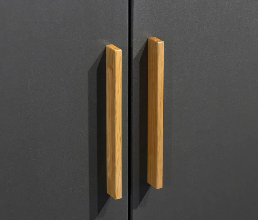 Rauch Drehtürenschrank »Shinjo«, 4-türig, 4 Schubladen, grau-metallic