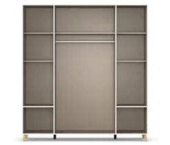 Rauch Drehtürenschrank »Shinjo«, 4-türig, 4 Schubladen, grau-metallic