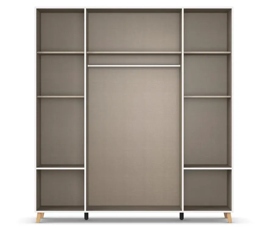 Rauch Drehtürenschrank »Shinjo«, 4-türig, 4 Schubladen, grau-metallic