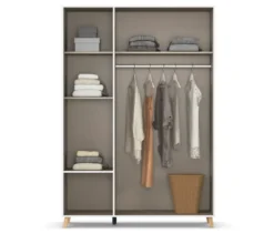 Rauch Drehtürenschrank »Shinjo«, 3-türig, 2 Schubladen, grau-metallic