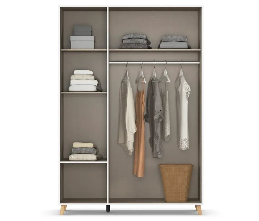 Rauch Drehtürenschrank »Shinjo«, 3-türig, 2 Schubladen, grau-metallic