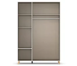 Rauch Drehtürenschrank »Shinjo«, 3-türig, 2 Schubladen, grau-metallic
