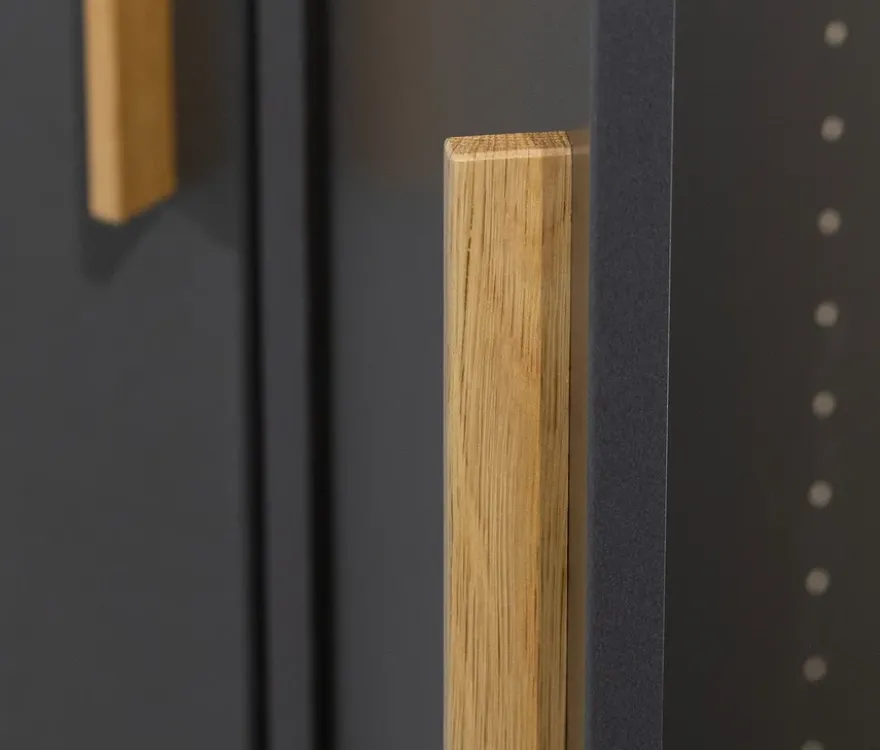 Rauch Drehtürenschrank »Shinjo«, 3-türig, 2 Schubladen, grau-metallic
