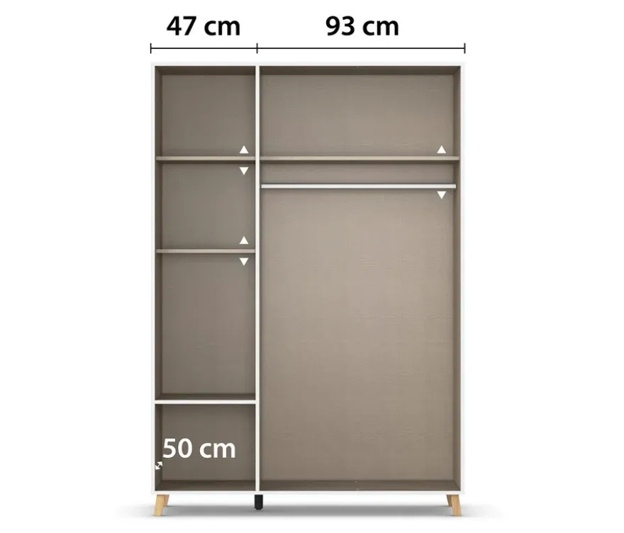 Rauch Drehtürenschrank »Shinjo«, 3-türig, 2 Schubladen, weiß