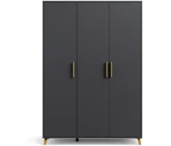 Rauch Drehtürenschrank »Shinjo«, 3-türig Premium-Ausstattung, graumetallic