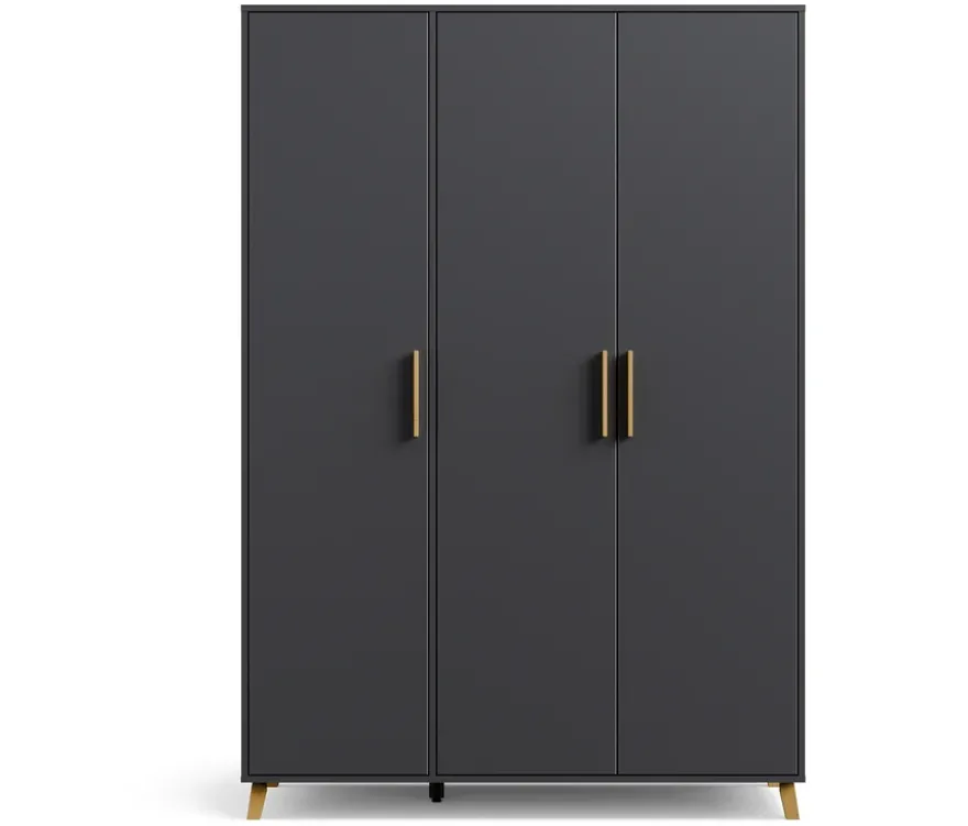 Rauch Drehtürenschrank »Shinjo«, 3-türig Premium-Ausstattung, graumetallic